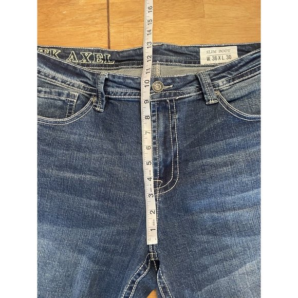 Jeans~Men's~Sz 36x30(29)~TK Axel Slim Boot Cut~Med Wash Denim~Preowned - Picture 5 of 9